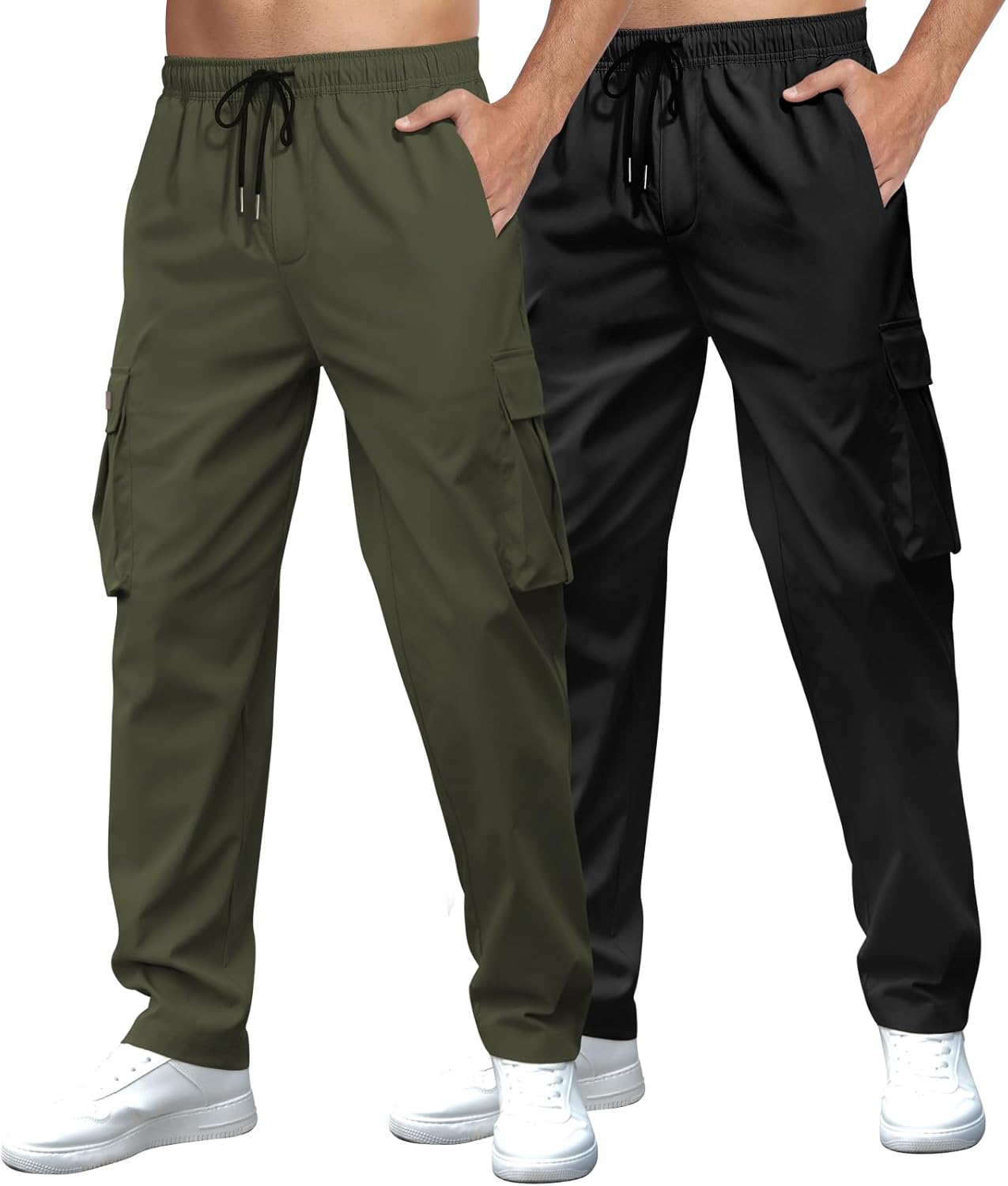 Men's Casual Cargo Sweatpants with Multi Pockets for Comfort