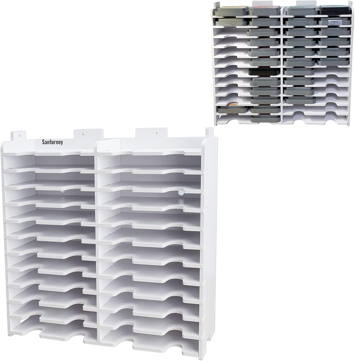 Sanfurney 24 Slots Ink Pad Storage Holder for Easy Access