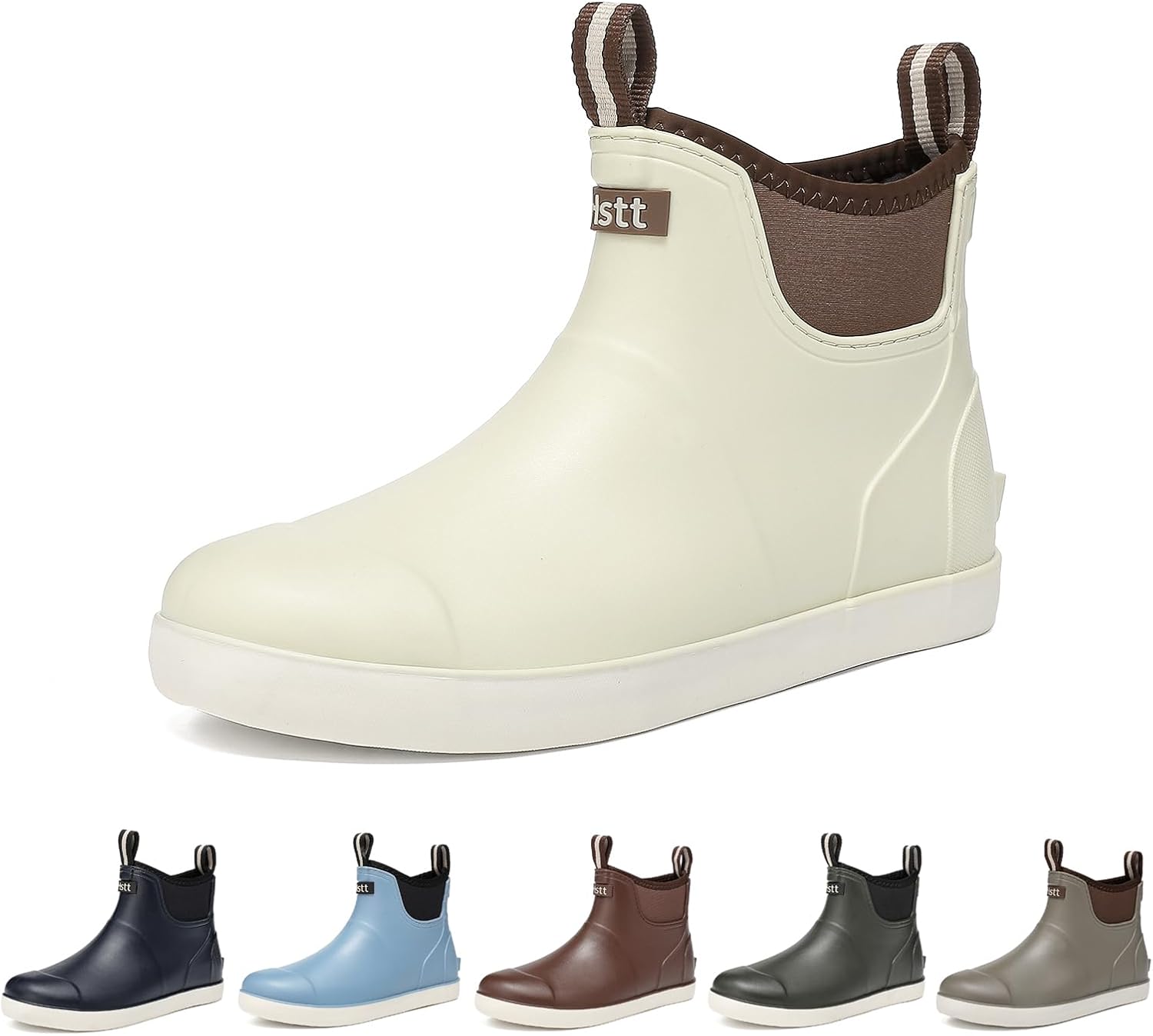 Mens Deck Boots Waterproof Rain Boots for Fishing and Gardening