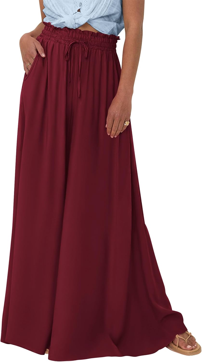PRETTYGARDEN Women's Summer Wide Leg Palazzo Pants for Comfort