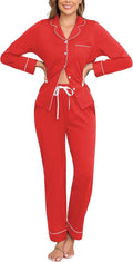 100% Cotton Pajamas for Women Long Sleeve Button Down - Soft PJs