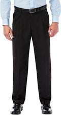 Haggar Mens Hidden Expandable Waistband Classic Fit Pleated Pant Pants