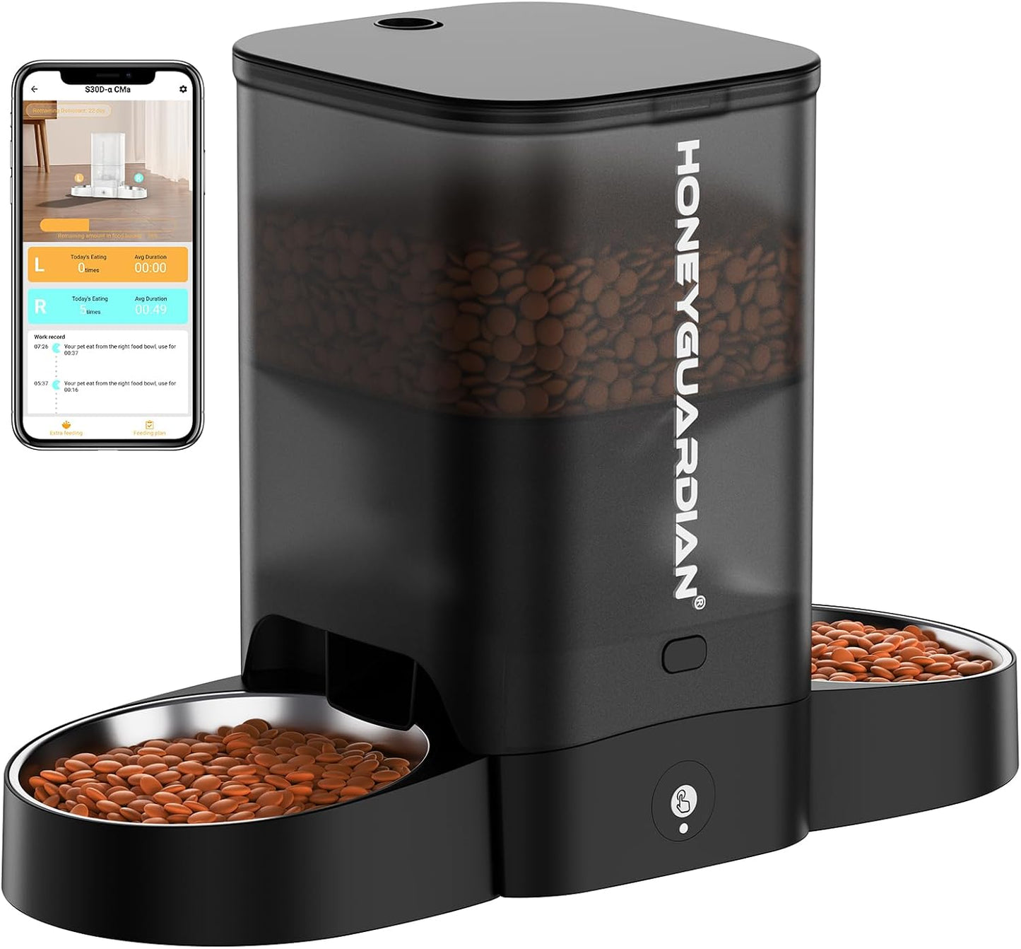 Automatic Cat Feeder with App Control for Two Cats - 3.5L