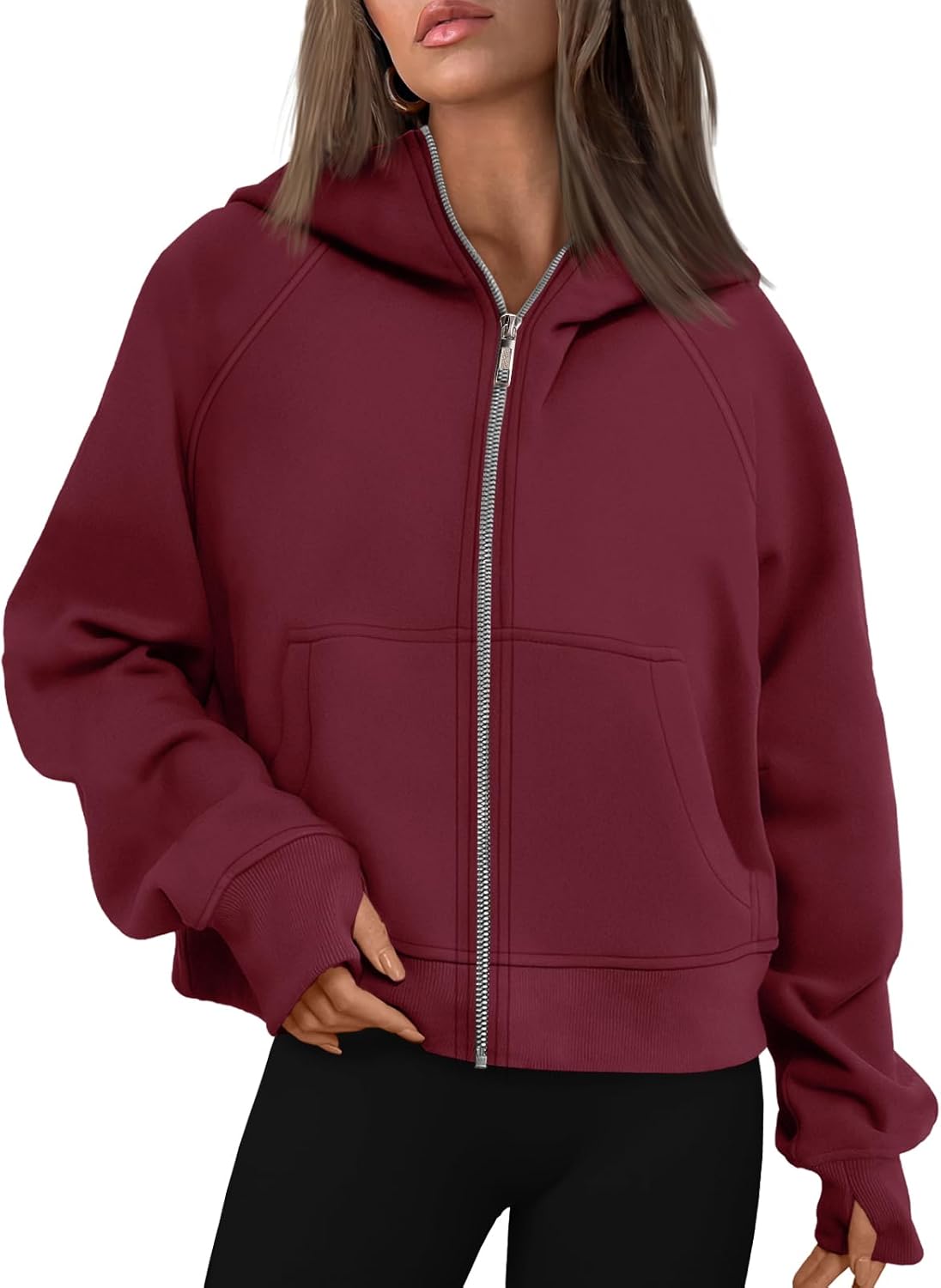 AUTOMET Womens Zip Up Hoodies Fleece Jackets for Fall Fashion