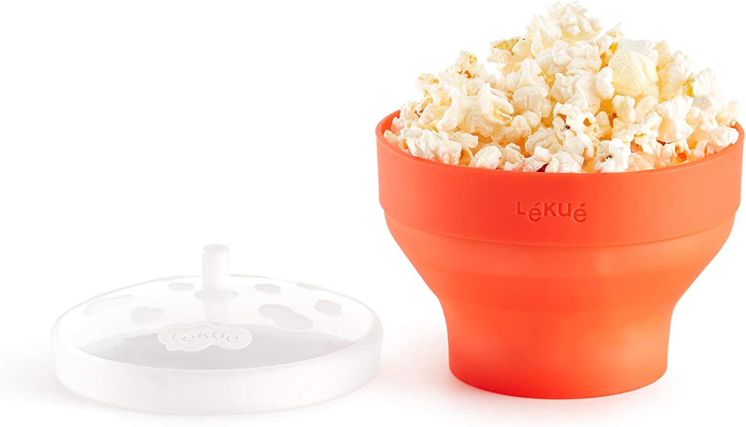 Compact Lekue Mini Popcorn Maker, Red