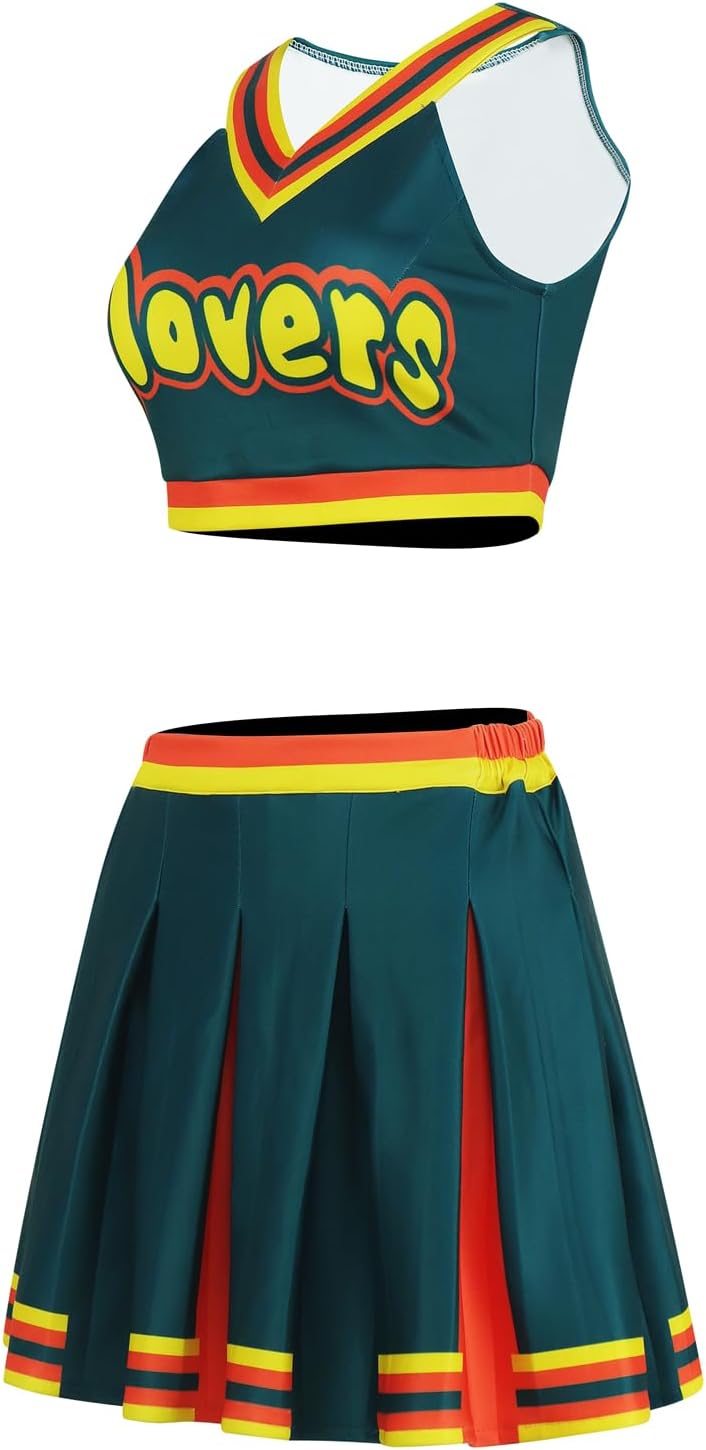 2 Piece Women Cheerleader Costume Set for Halloween Parties
