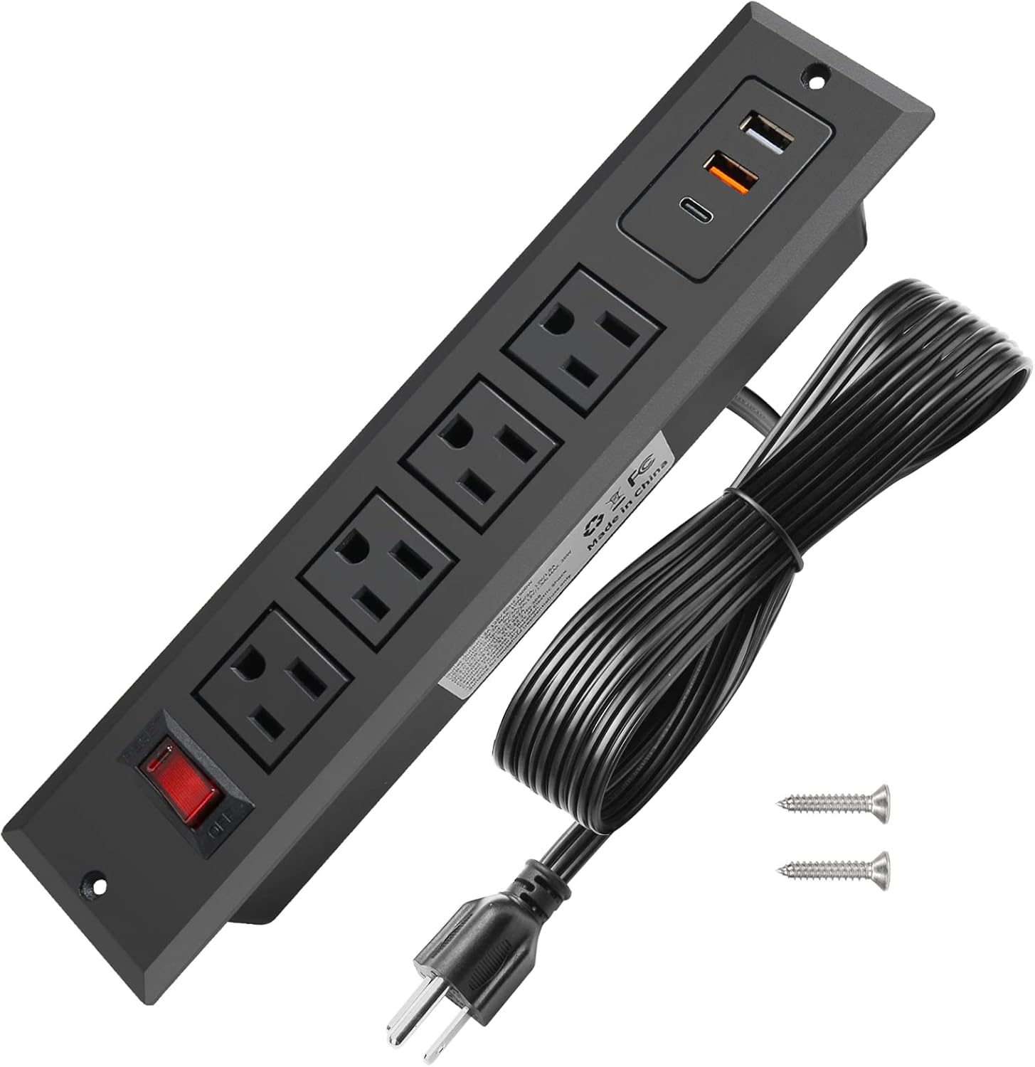 20W Mountable Power Strip with USB C for Efficient Charging