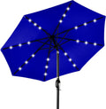 Solar 10ft Patio Umbrella with LED Lights and Tilt - Resort Blue