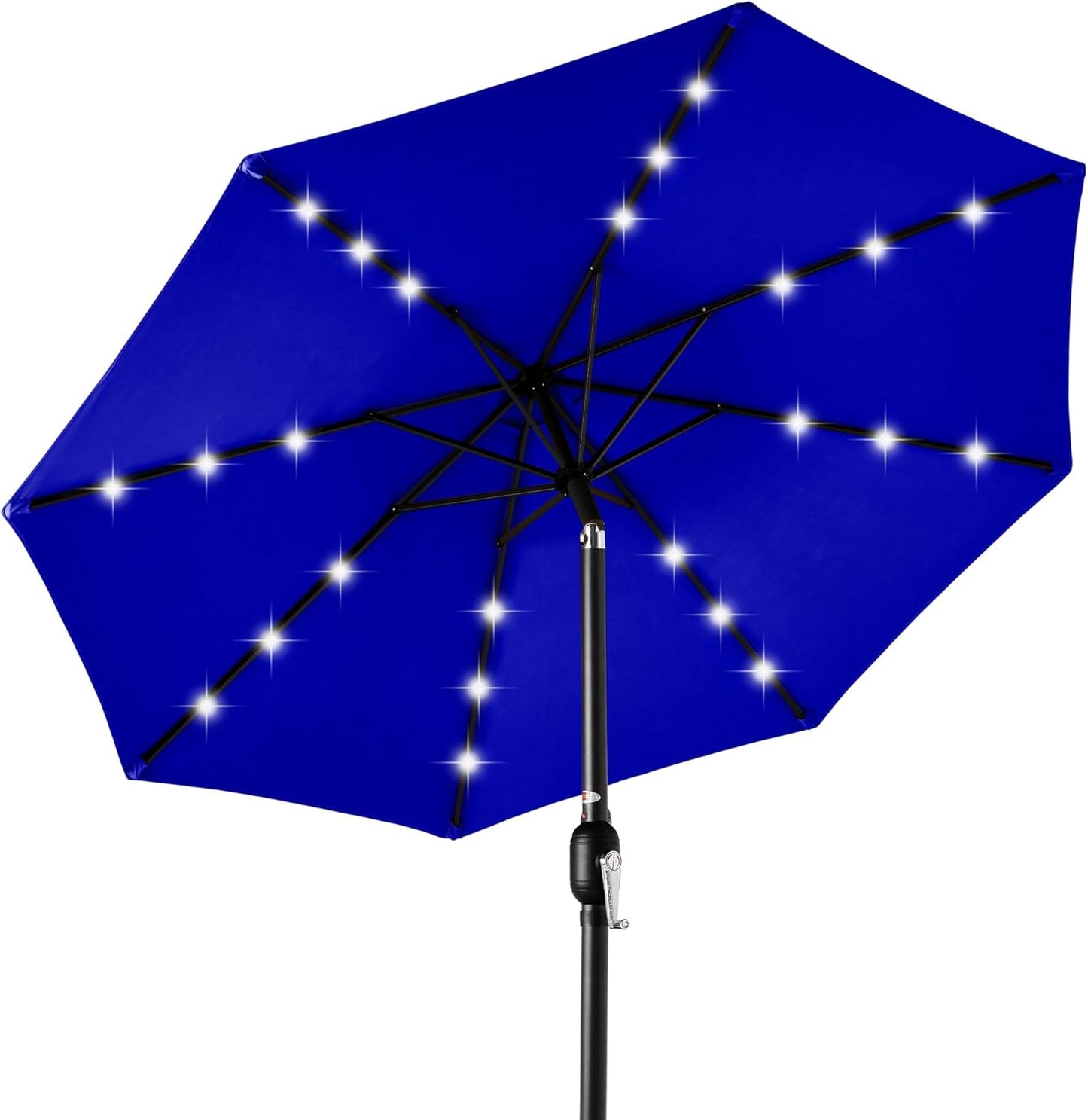 10ft Solar LED Lighted Patio Umbrella with Tilt Adjustment
