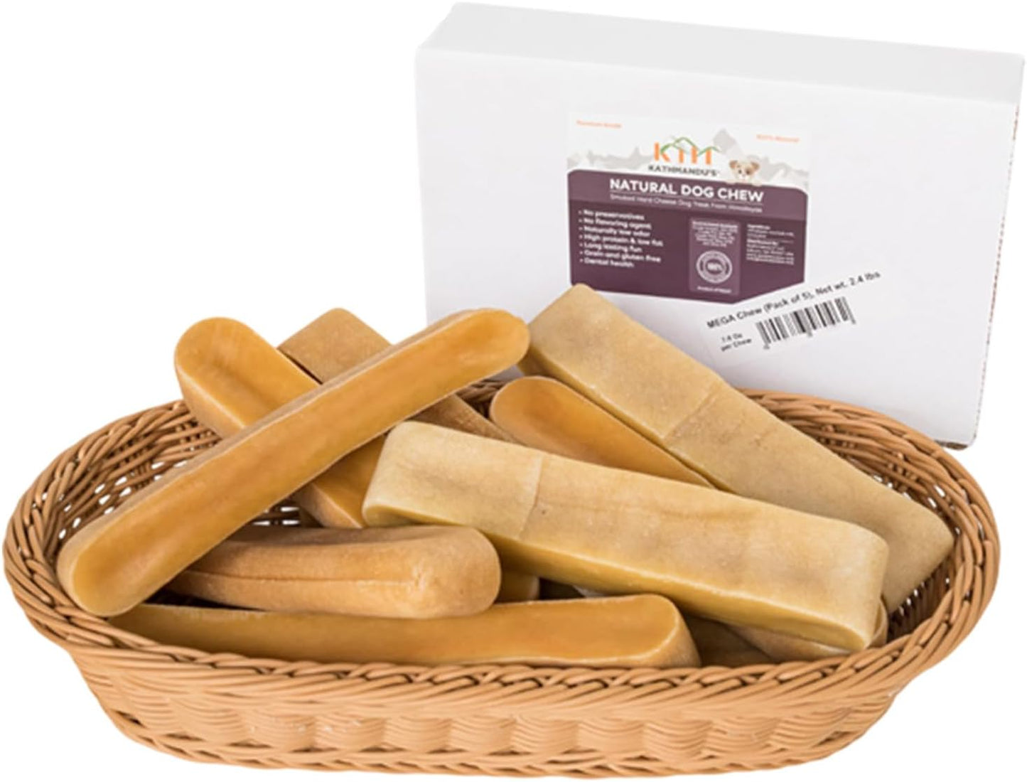Natural Yak Cheese Dog Chews for Aggressive Chewers - 8 Pack