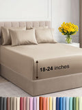 Extra Deep Queen Sheet Set - 6 Piece Cooling Cream Sheets