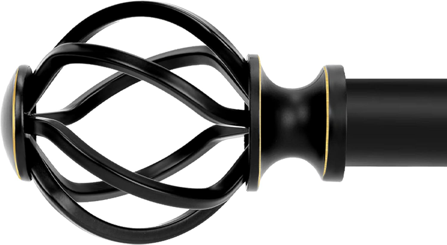 VOIIY Black Curtain Rods: Adjustable 18-45 Inch for Stylish Window Treatments