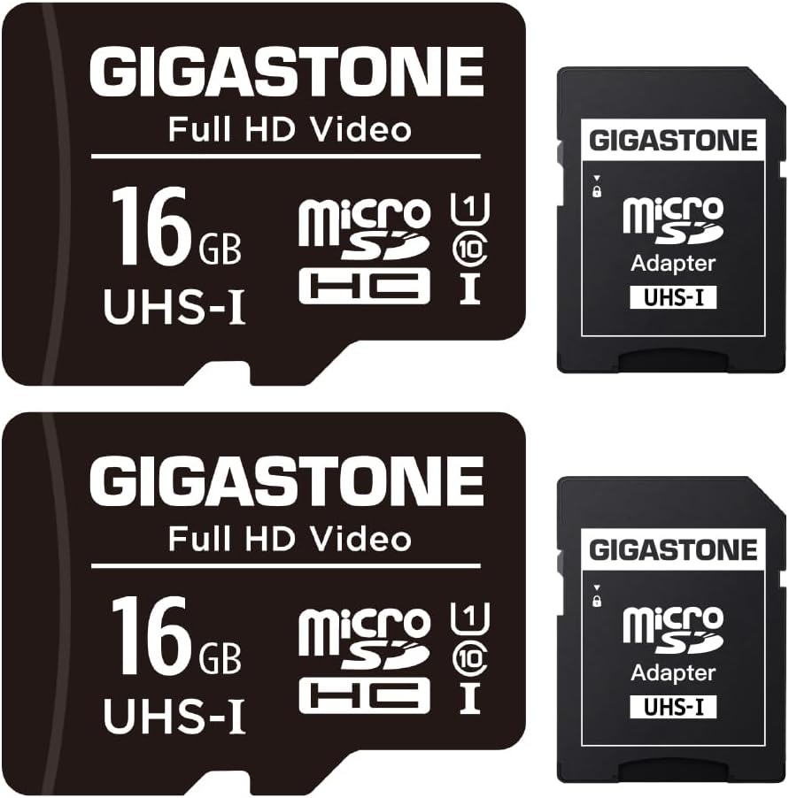 Capture FHD Video Seamlessly with Gigastone 16GB 2-Pack Micro SD Cards