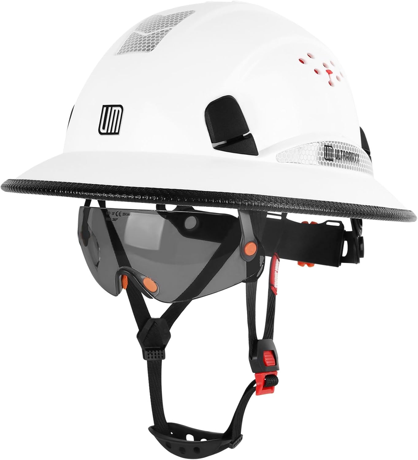 Full Brim Hard Hat with Built-in Visor for Safety and Comfort