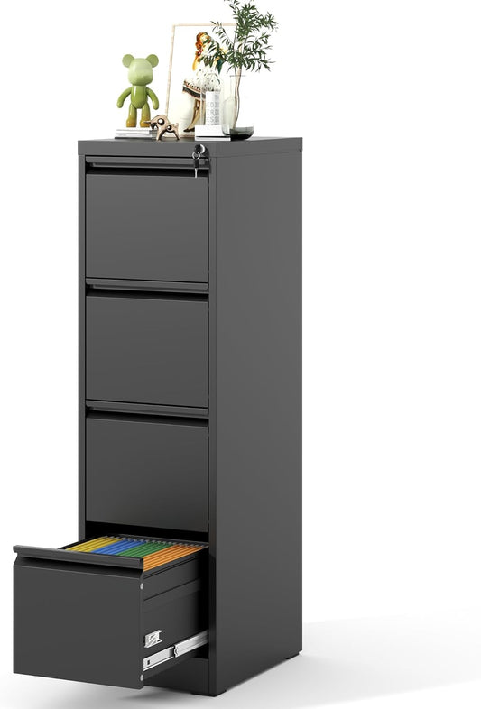File Cabinet 4 Drawer with Lock for Home Office Storage Needs