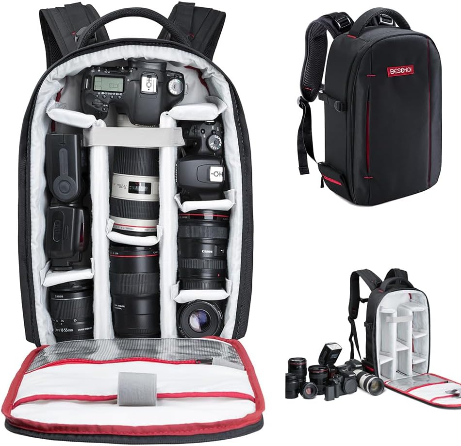 BESCHOI Camera Bag - Waterproof DSLR Backpack for Photographers