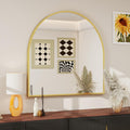 Arch Bathroom Mirror 31x32 in - Brushed Metal Wall Vanity Mirror