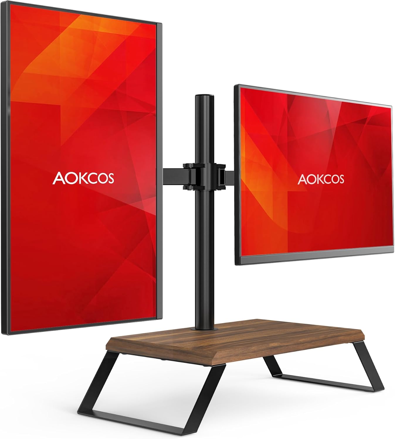 Dual Monitor Stand Riser for 12-27 Inch Screens, Adjustable