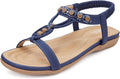 SHIBEVER Womens Sandals Summer Bohemian Flat Sandals - Comfortable