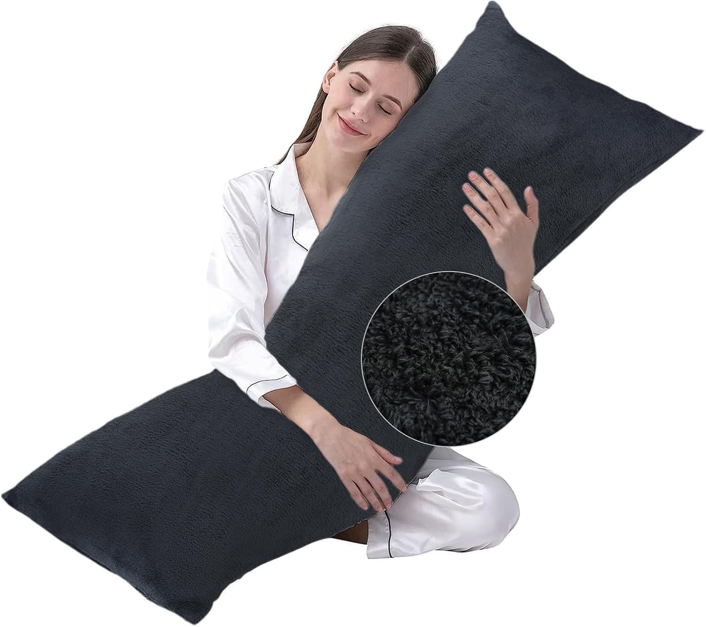 DOWNCOOL Large Body Pillow Insert with Faux Fur Cover for Comfort