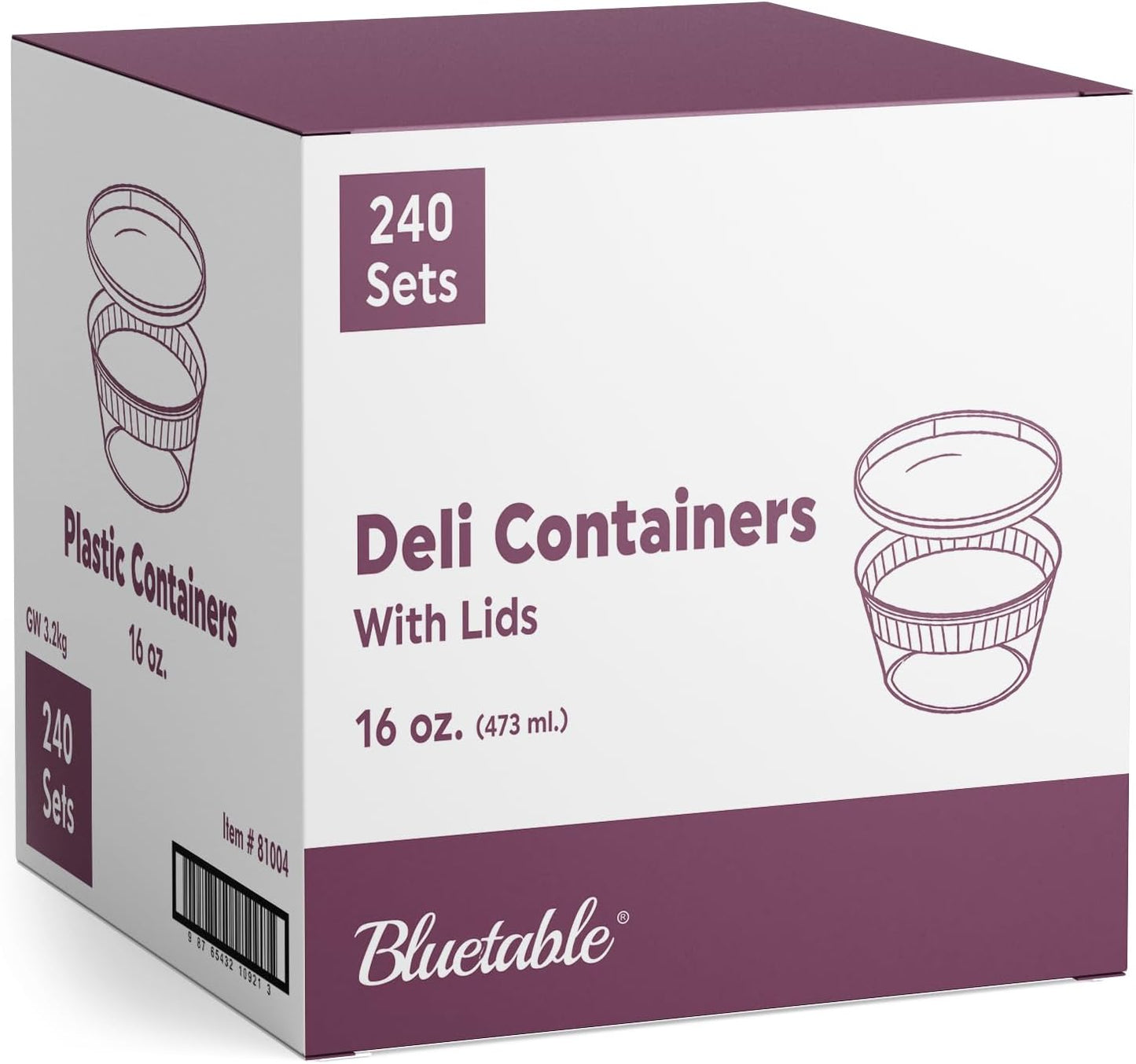 Deli Containers with Lids 16 oz Pint - Perfect for Meal Prep