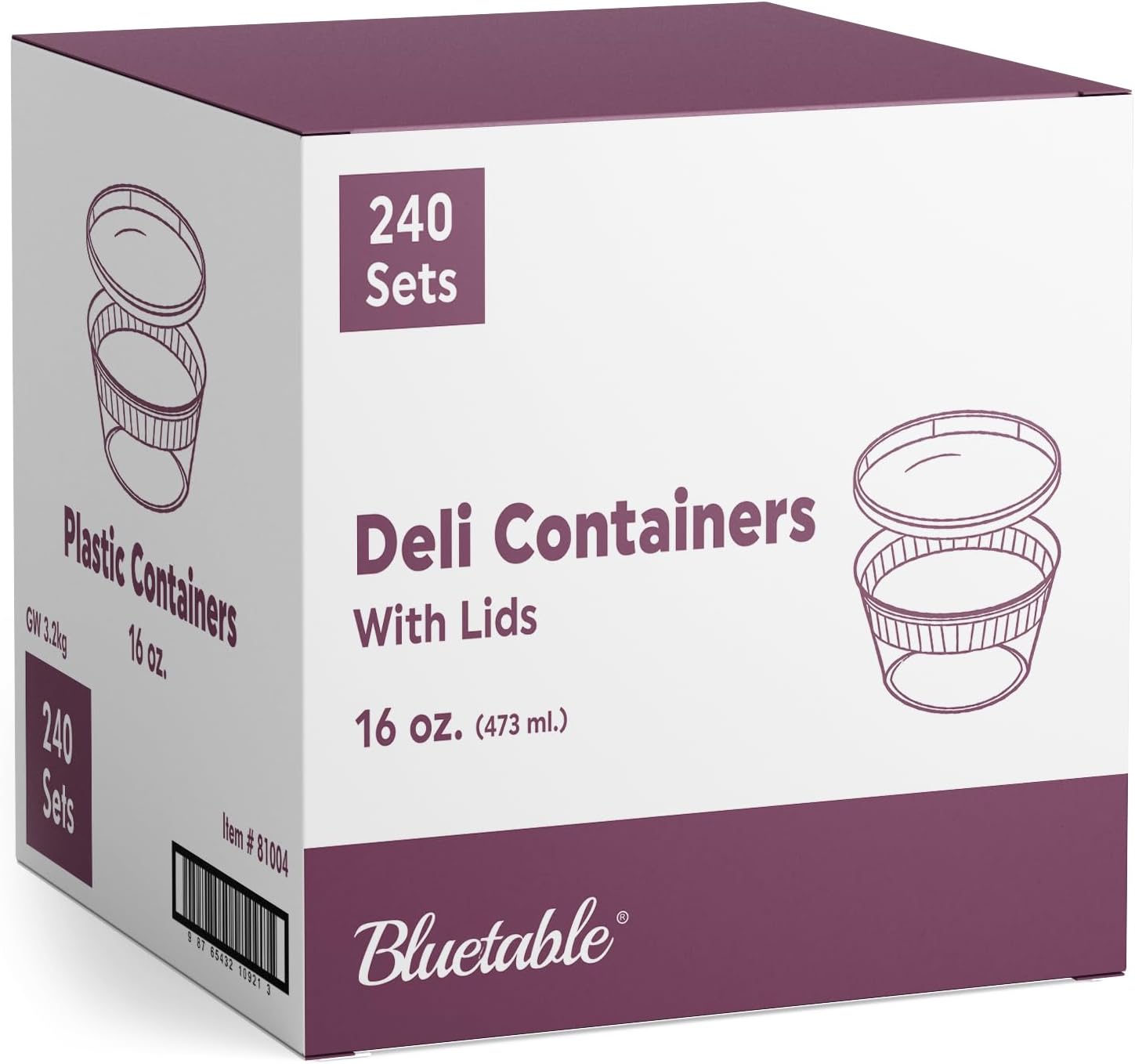 Deli Containers with Lids 16 oz Pint - Perfect for Meal Prep