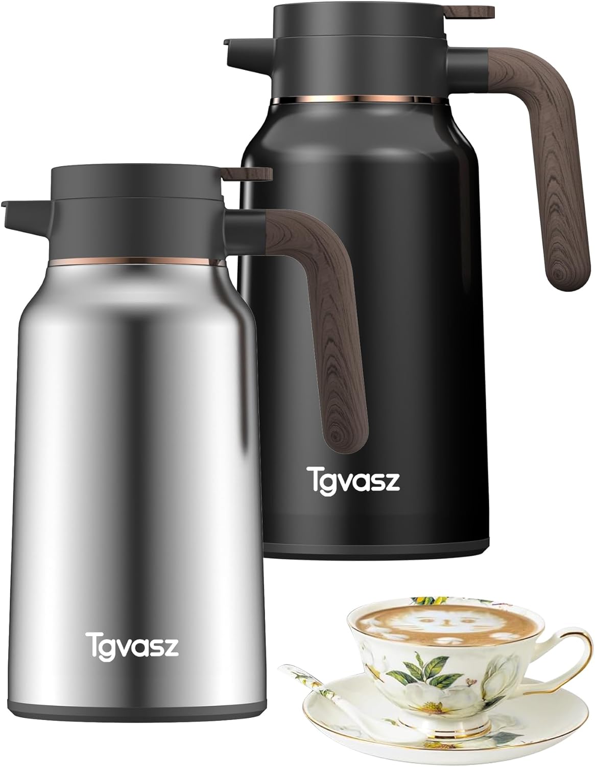 2 PCS Thermal Coffee Carafe 70 oz - Insulated for Hot/Cold Beverages