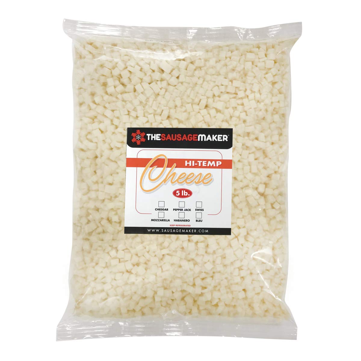 High Temp Mozzarella Cheese for Sausage Making - 5 Lbs