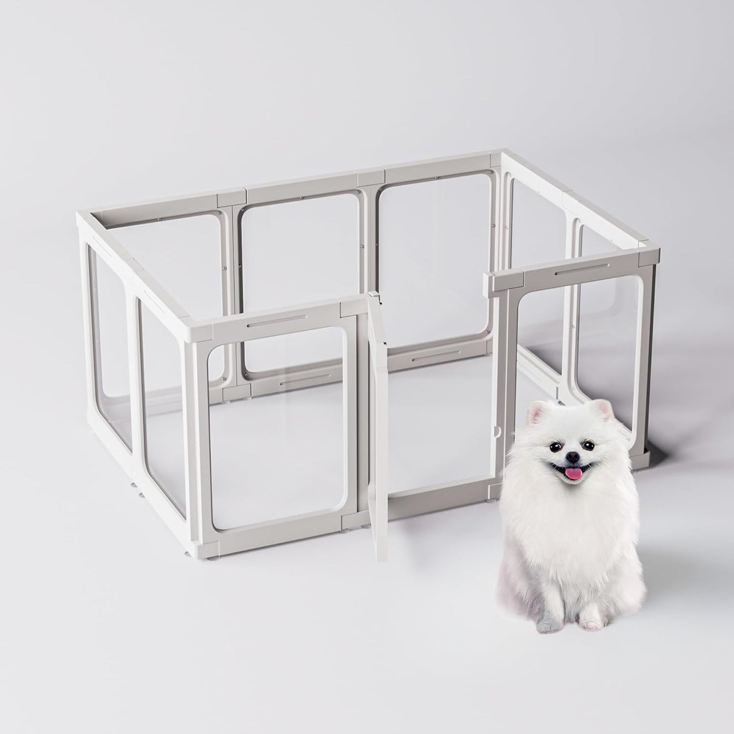 Jalove Acrylic Dog Playpen Indoor for Puppies and Small Pets