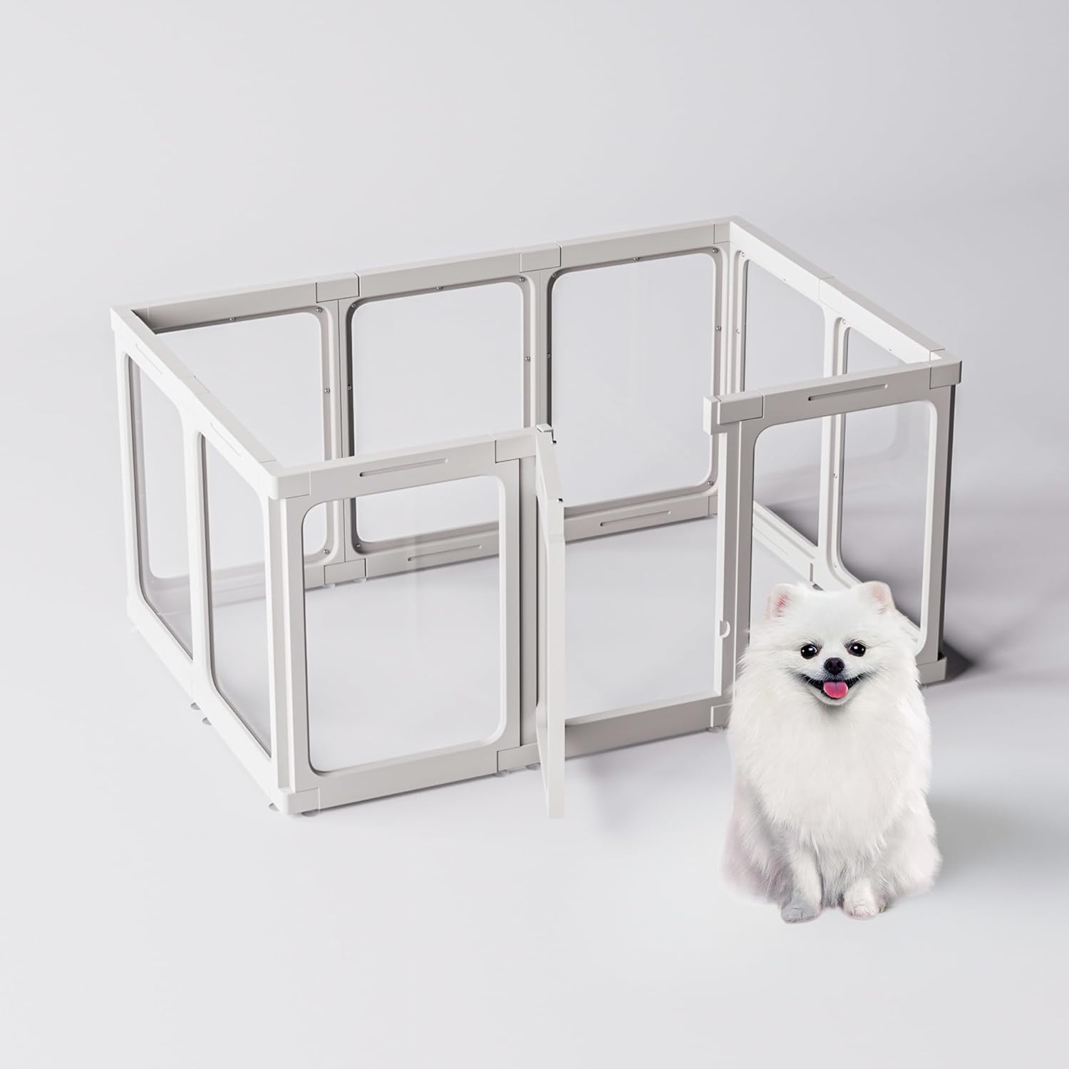 Jalove Acrylic Dog Playpen Indoor for Puppies and Small Pets