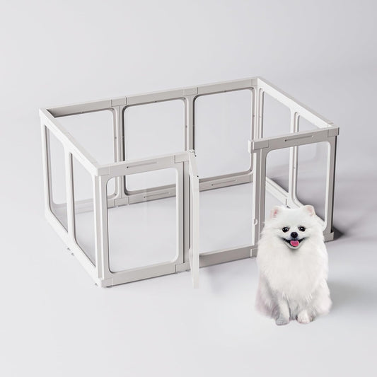 Jalove Acrylic Dog Playpen Indoor for Puppies and Small Pets