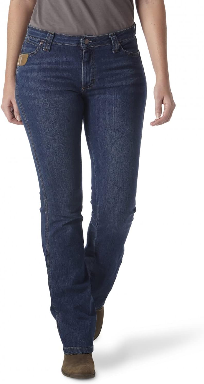 Wrangler Women's High Rise Bold Boot Jean for All-Day Comfort