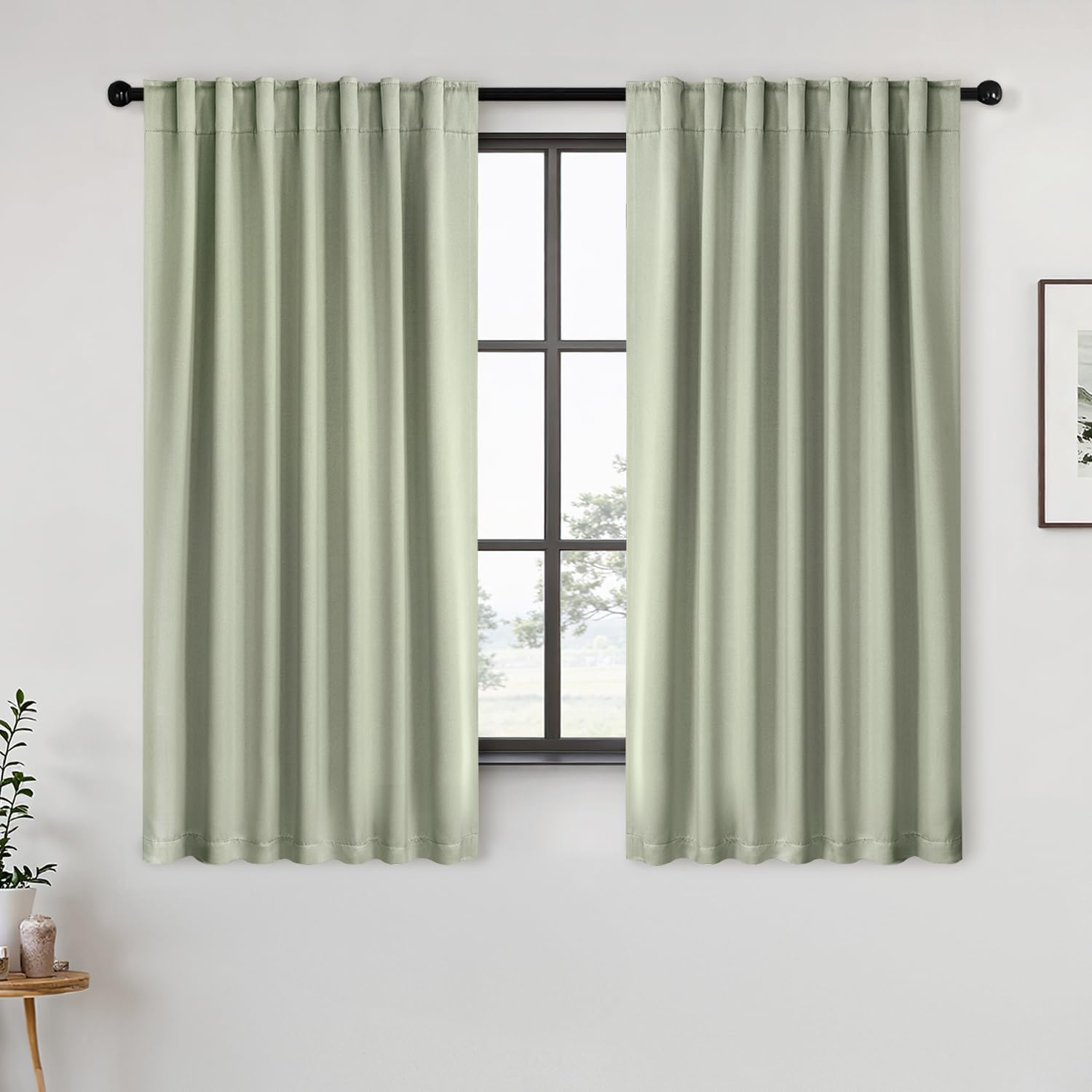 Back Tab Blackout Curtains for Bedroom and Living Room Decor