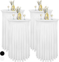 CoFashion 4 Pack White Spandex Table Skirts - Elegantly Transform Your Tables!