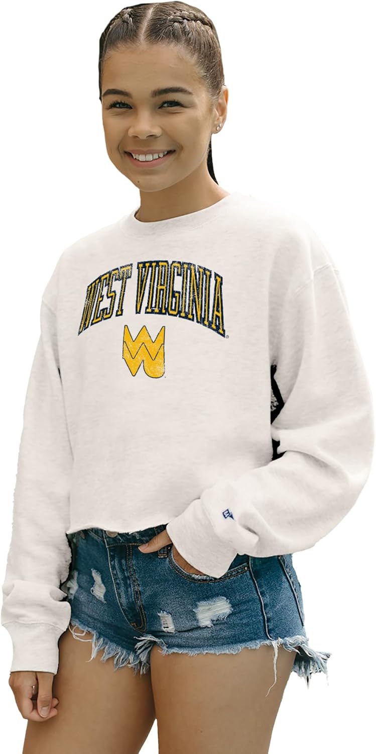West Virginia Mountaineers Women's Crop Crewneck Sweatshirt