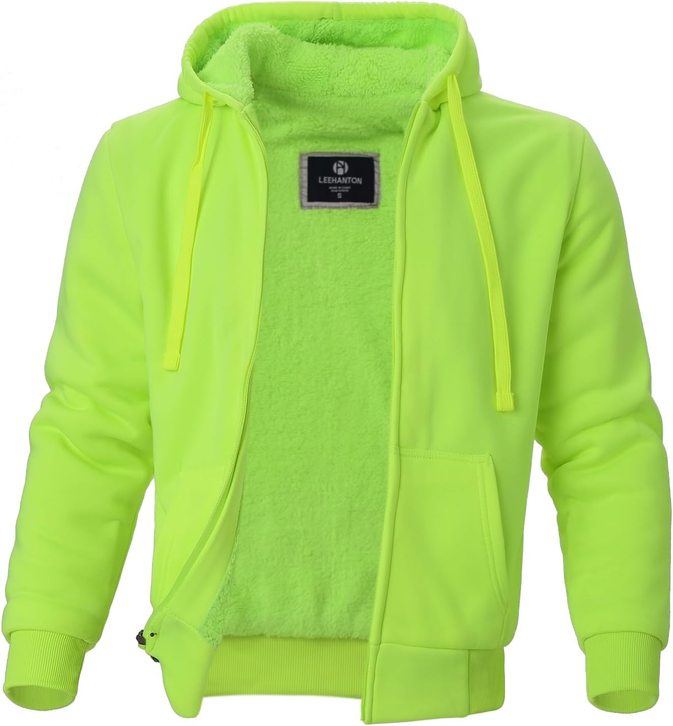 Facitisu Flannel Hoodies for Men Sherpa Lined Heavy Fleece
