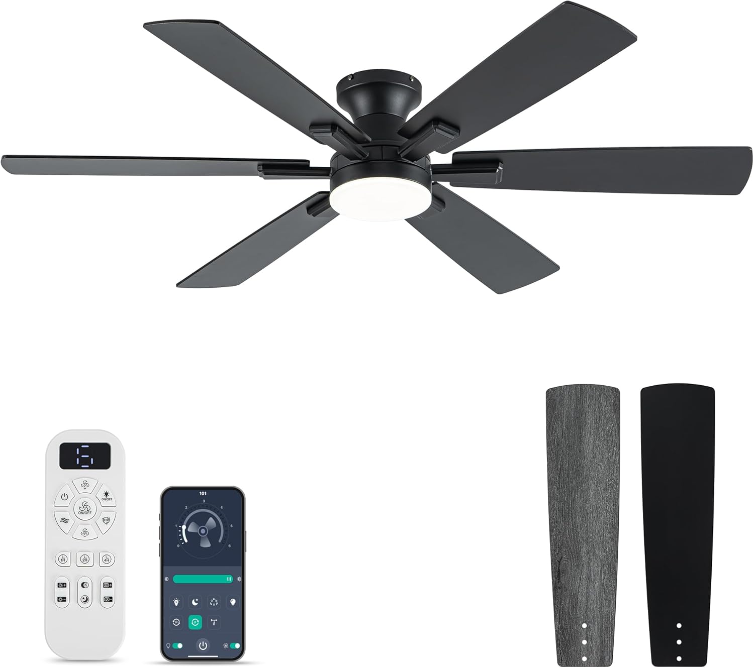 Low Profile Ceiling Fan with Lights and Remote Control Features