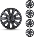 Hubcaps 15ft Wheel Rim Cover Universal R15 Hub Caps - Black Lacquer