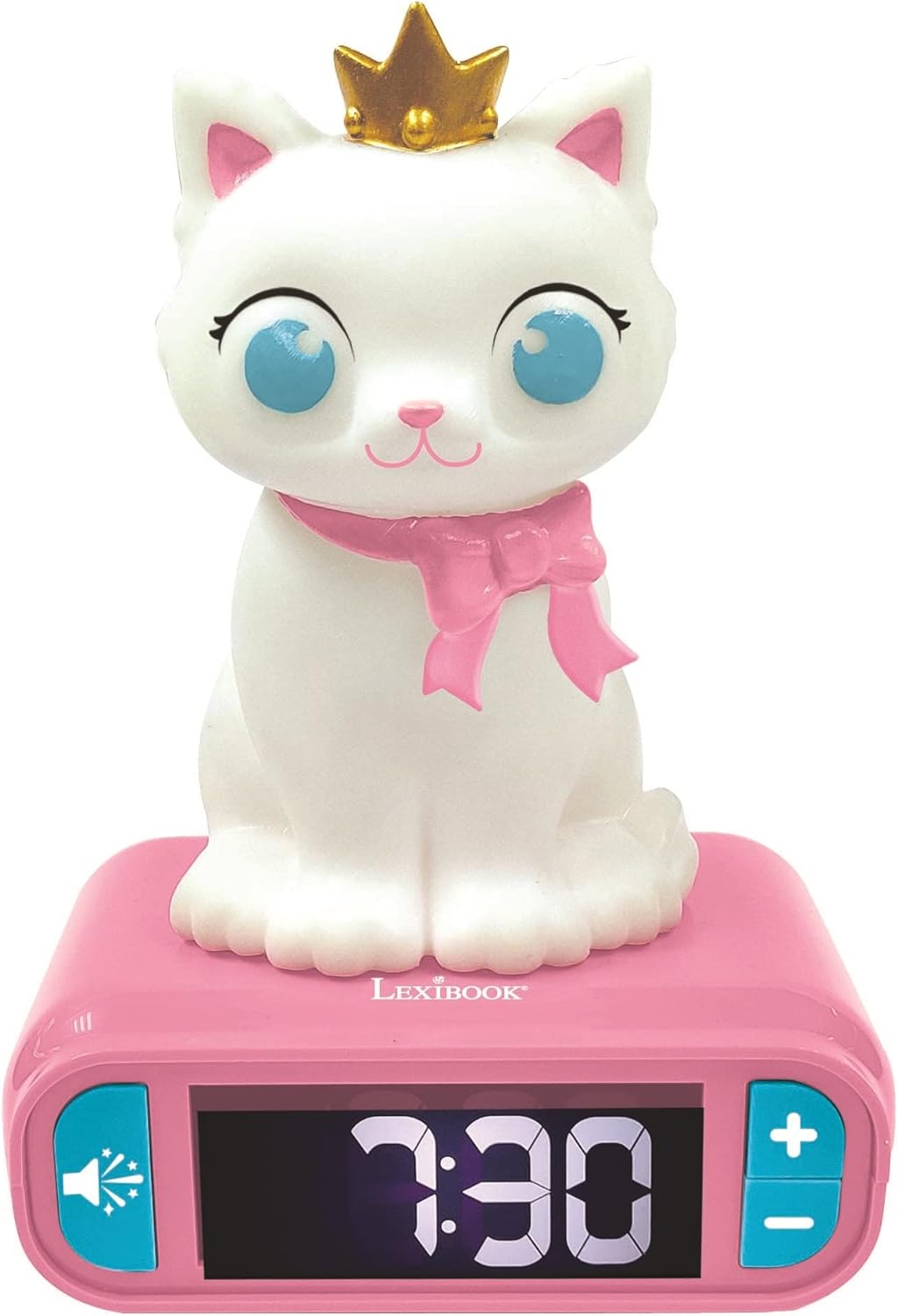 Cute Kitten Digital Alarm Clock for Kids with Night Light