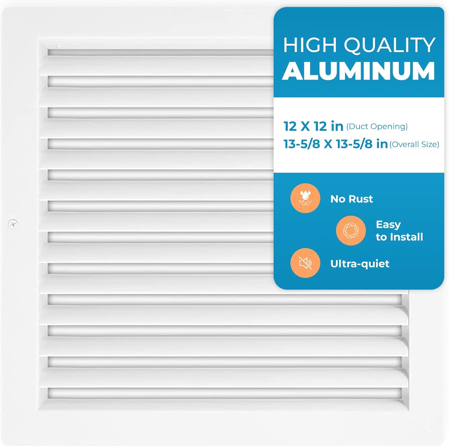 Rustproof 12x12 in Aluminum Vent Cover for Modern HVAC Needs