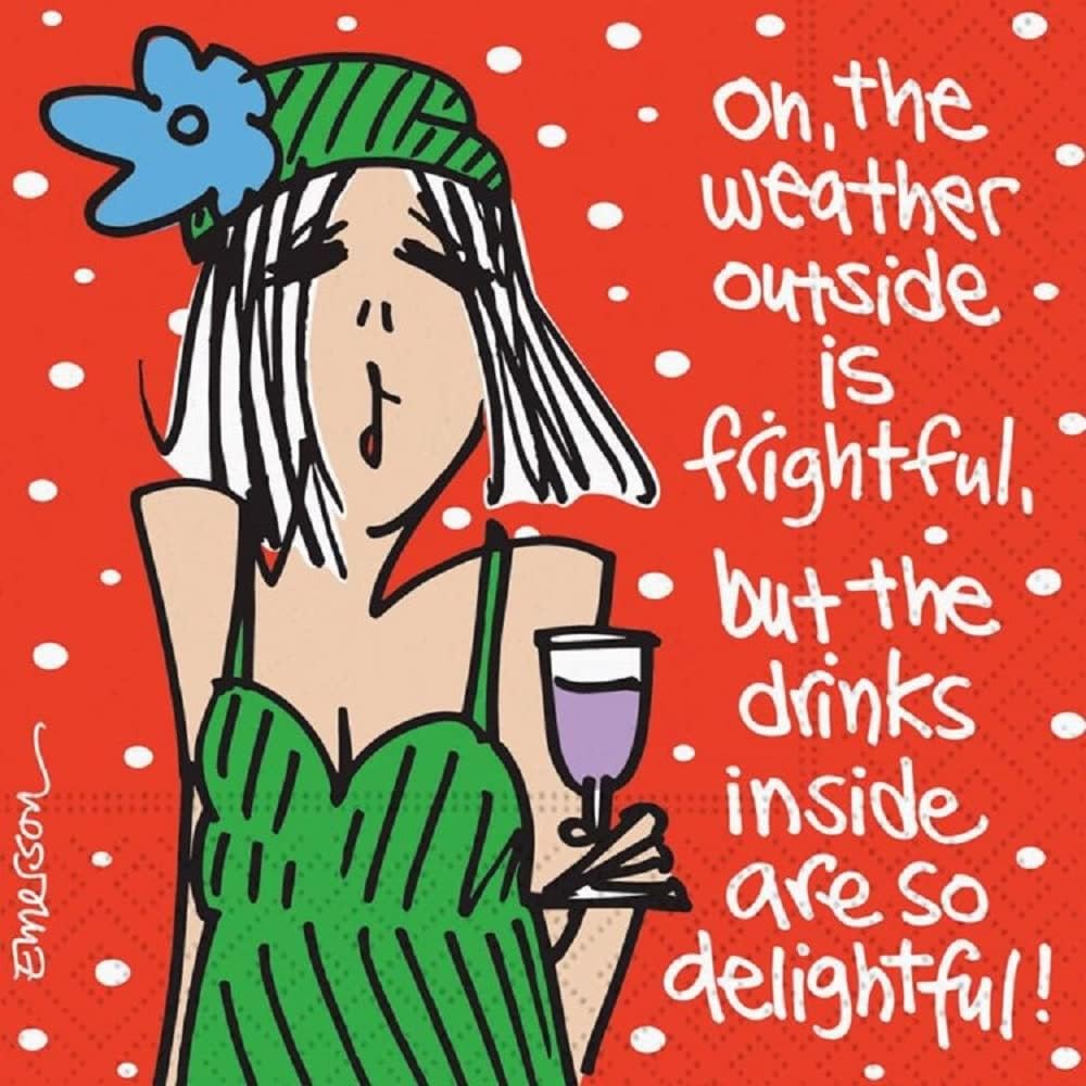 Delightful Funny Christmas Cocktail Napkins - 40 CT