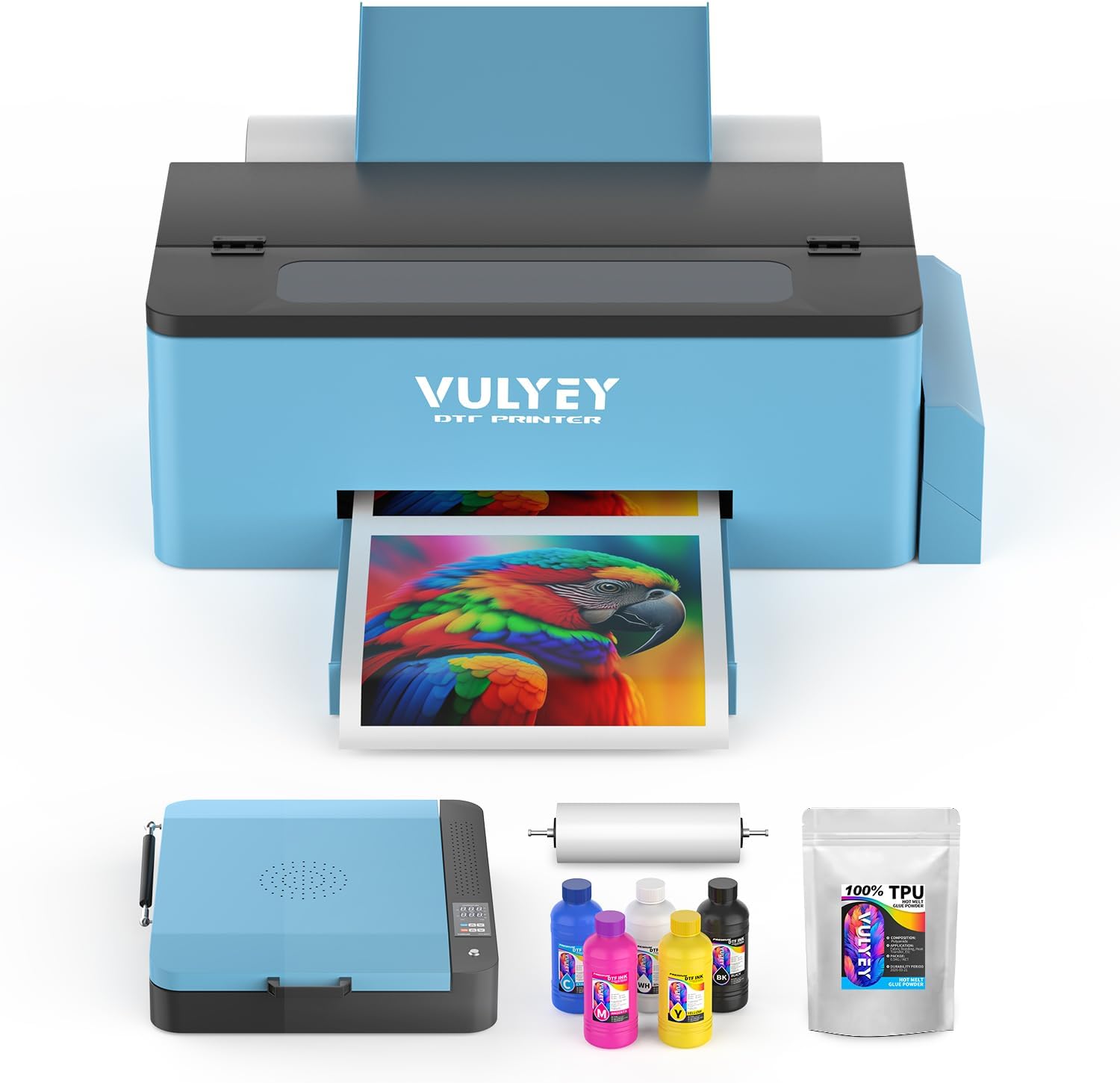 DTF Printer: White Ink, Roll Feeder, Semi-Auto Cleaning