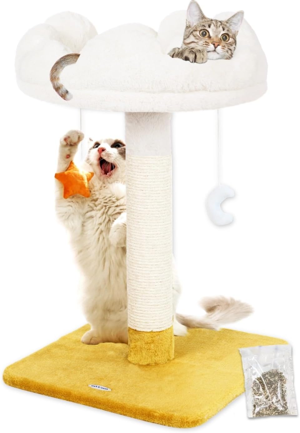 Happi N Pets 28in Large Cloud Cat Scratching Post with Bed