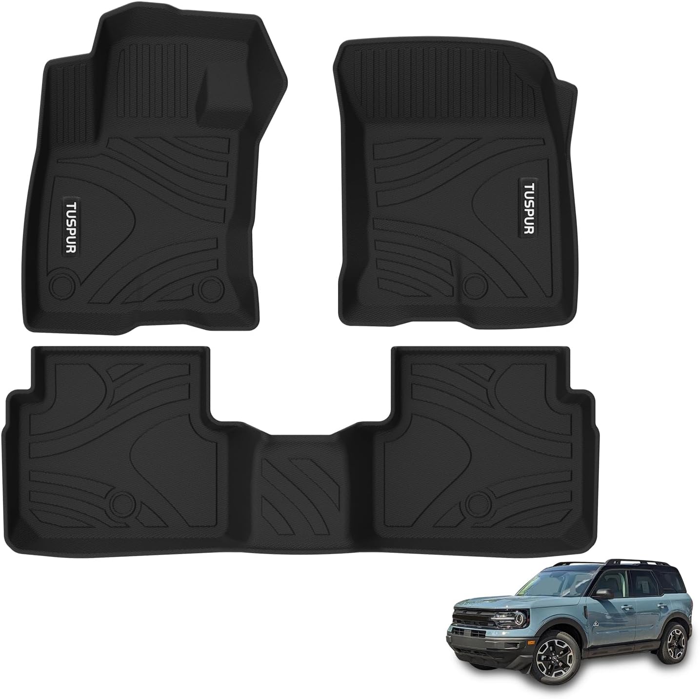 Floor Mats Fit for Ford Bronco Sport by TUSPUR 2021-2025