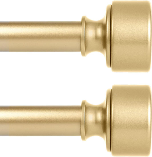 2 Pack Gold Curtain Rods for Windows 48 to 84 Inch Heavy Duty