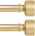 Gold Curtain Rods 2 Pack 28 to 48 in - Heavy Duty Decorative Rods