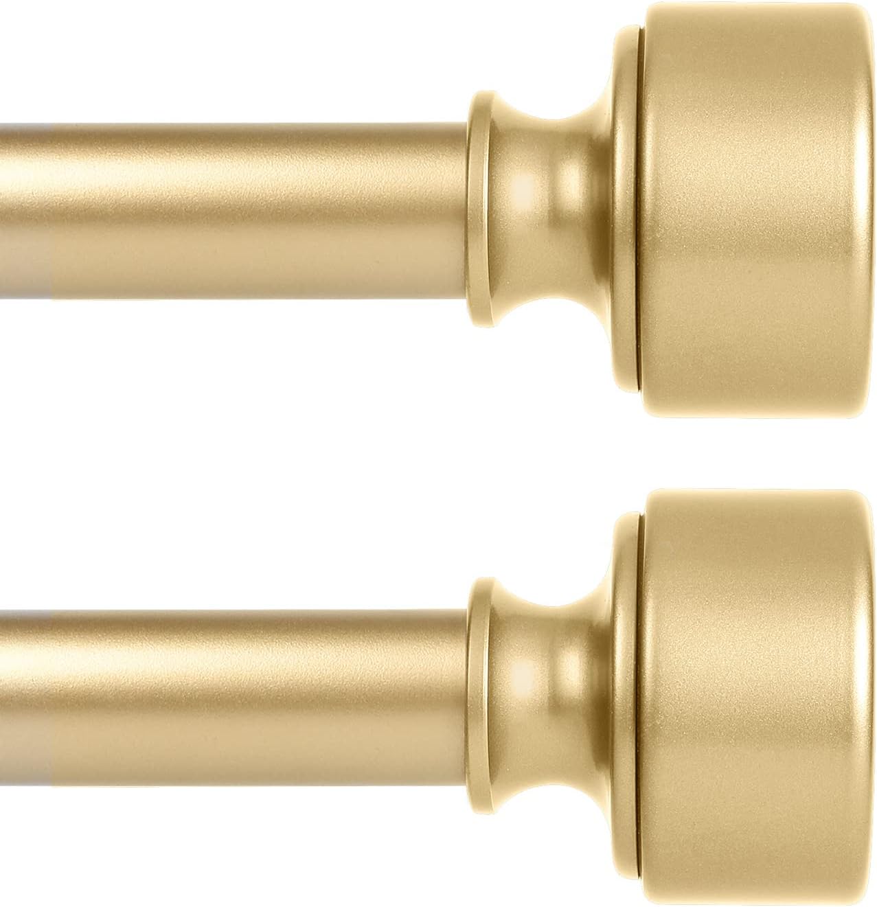 Heavy Duty 2 Pack Gold Curtain Rods for Windows 28 to 48 Inch