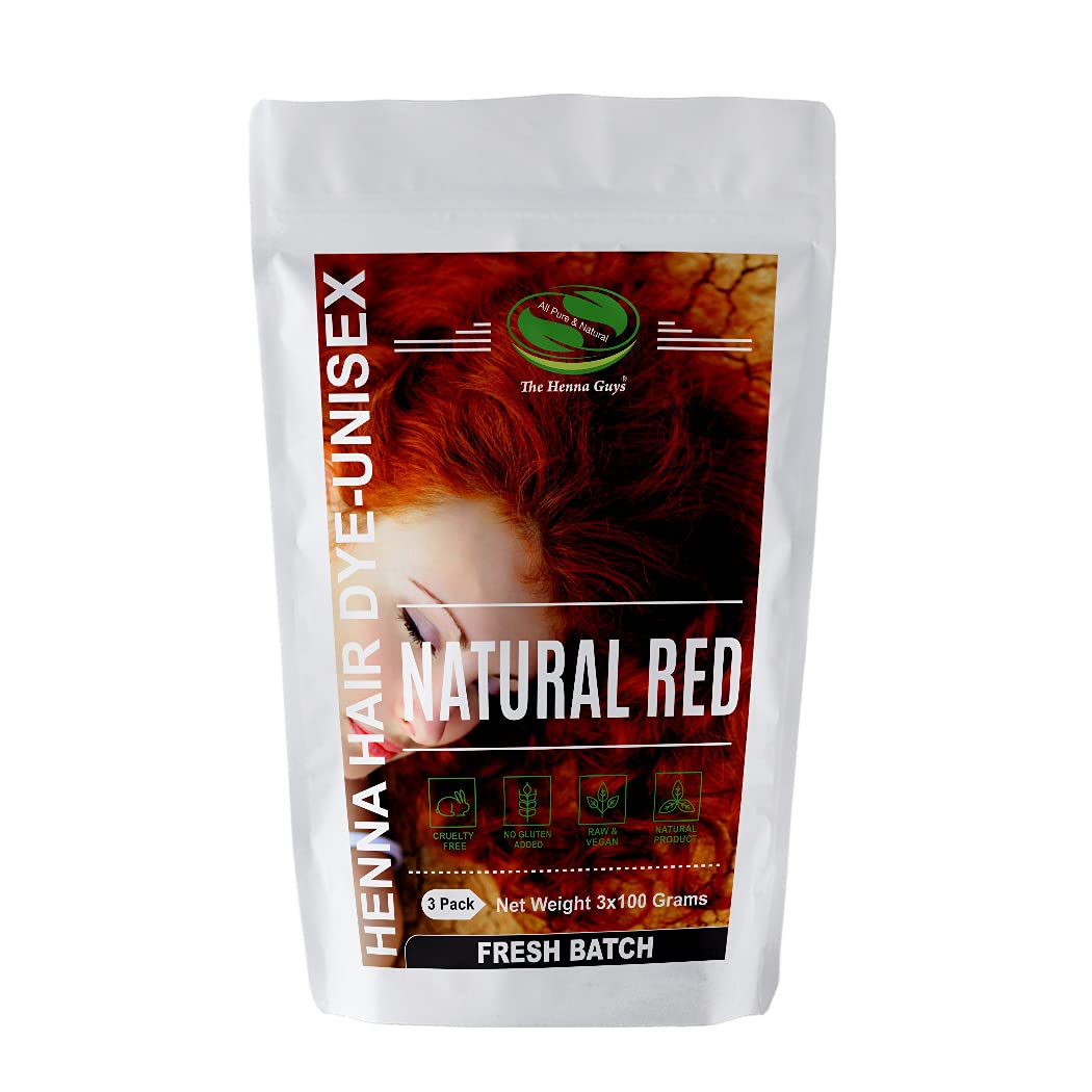 Natural Red Henna Hair Color Dye 3 Pack for Vibrant Locks