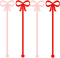 Bow Cocktail Picks Set - Festive Drink Stirrers - Cute Bar Cart Accessories