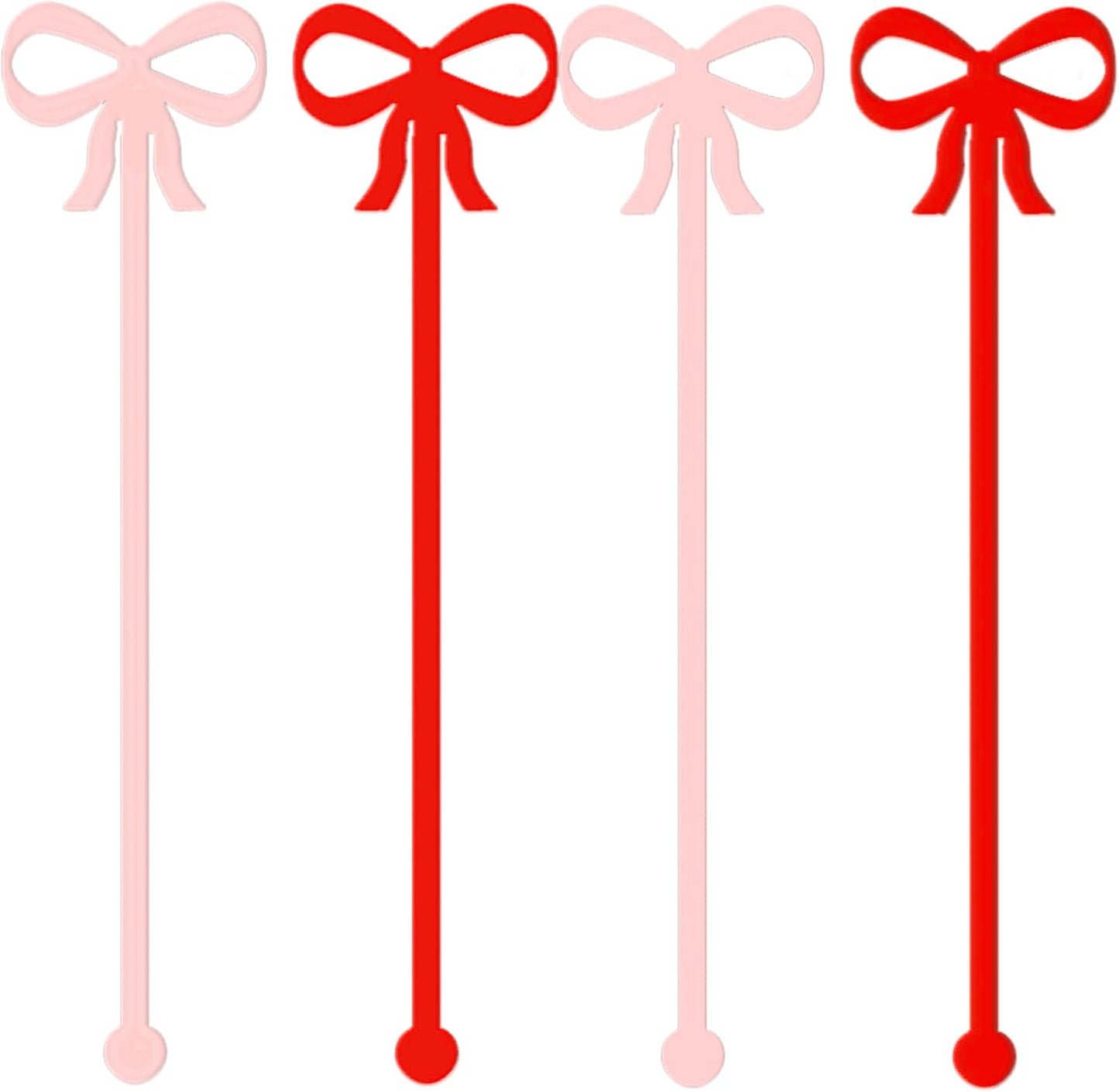 Bow Cocktail Picks Set - Festive Drink Stirrers - Cute Bar Cart Accessories